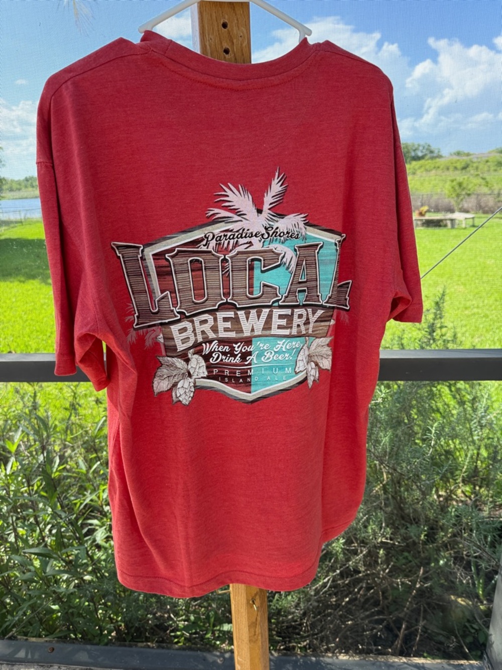 Paradise Shores Red "Local Brewery" Graphic Tee